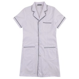 Online order for women's short-sleeved white coat custom-made pharmacy black slender nurse uniform Nurse uniform supplier SKU036 Online order for women's short-sleeved white coat custom-made pharmacy black slender nurse uniform Nurse uniform supplier SKU036